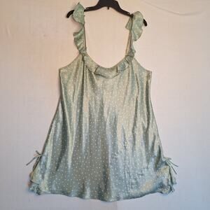 Vtg Morgan Taylor Intimates Babydoll Nightie Fits Sz X-1X Mint Polka Dot Silky